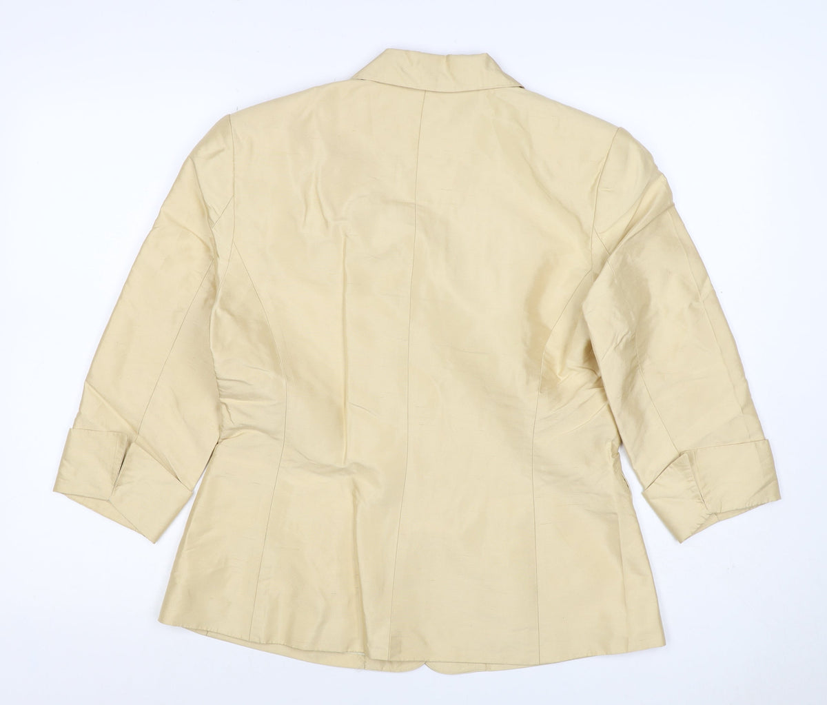 Kaliko Women Ivory UK 14 Silk Lined Single-Breasted Blazer
