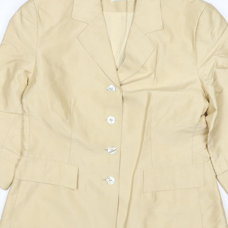 Kaliko Women Ivory UK 14 Silk Lined Single-Breasted Blazer