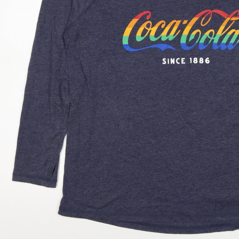 Coca-Cola Women’s Blue UK 20 Rainbow Logo Long Sleeve Jersey T-Shirt