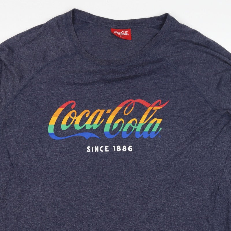 Coca-Cola Women’s Blue UK 20 Rainbow Logo Long Sleeve Jersey T-Shirt