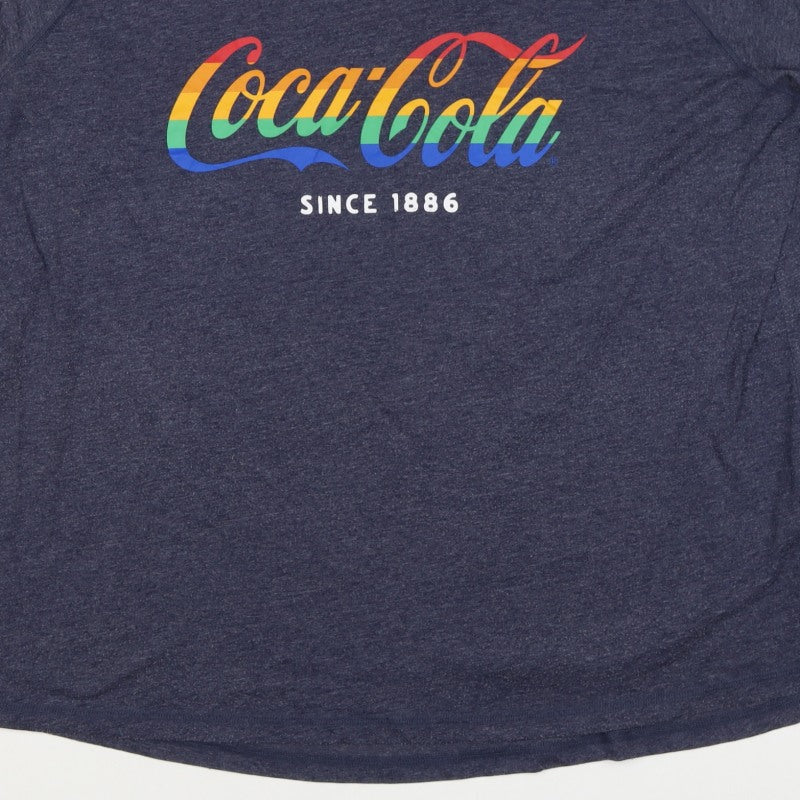 Coca-Cola Women’s Blue UK 20 Rainbow Logo Long Sleeve Jersey T-Shirt