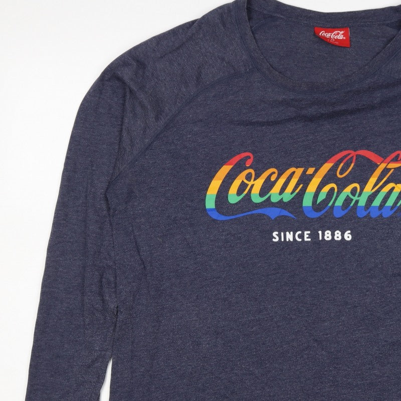 Coca-Cola Women’s Blue UK 20 Rainbow Logo Long Sleeve Jersey T-Shirt
