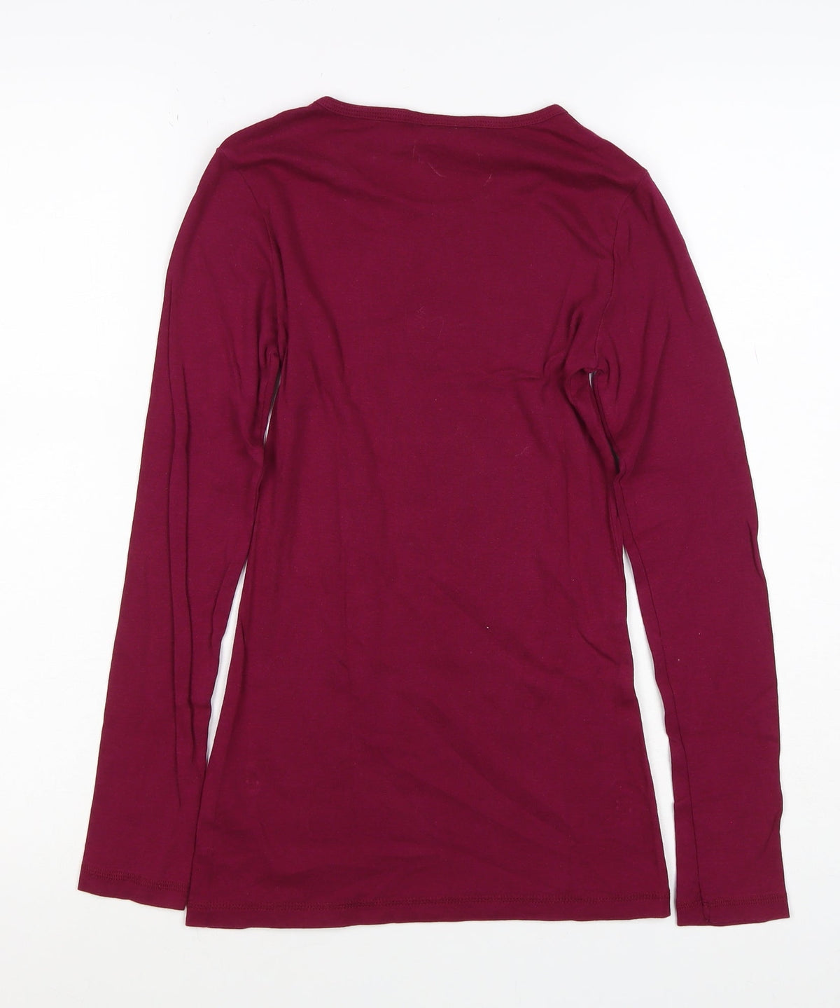 Dorothy Perkins Women Red UK 10 Basic Long Sleeve Cotton T-Shirt