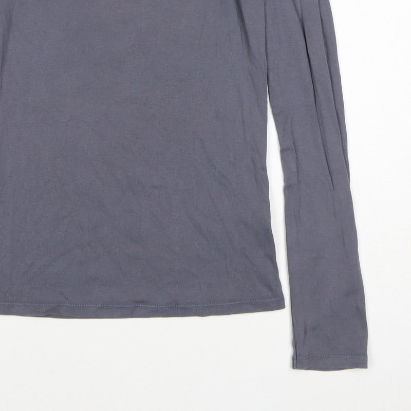 Uniqlo Women Grey XS Basic Stretch Scoop Neck Long Sleeve T-Shirt