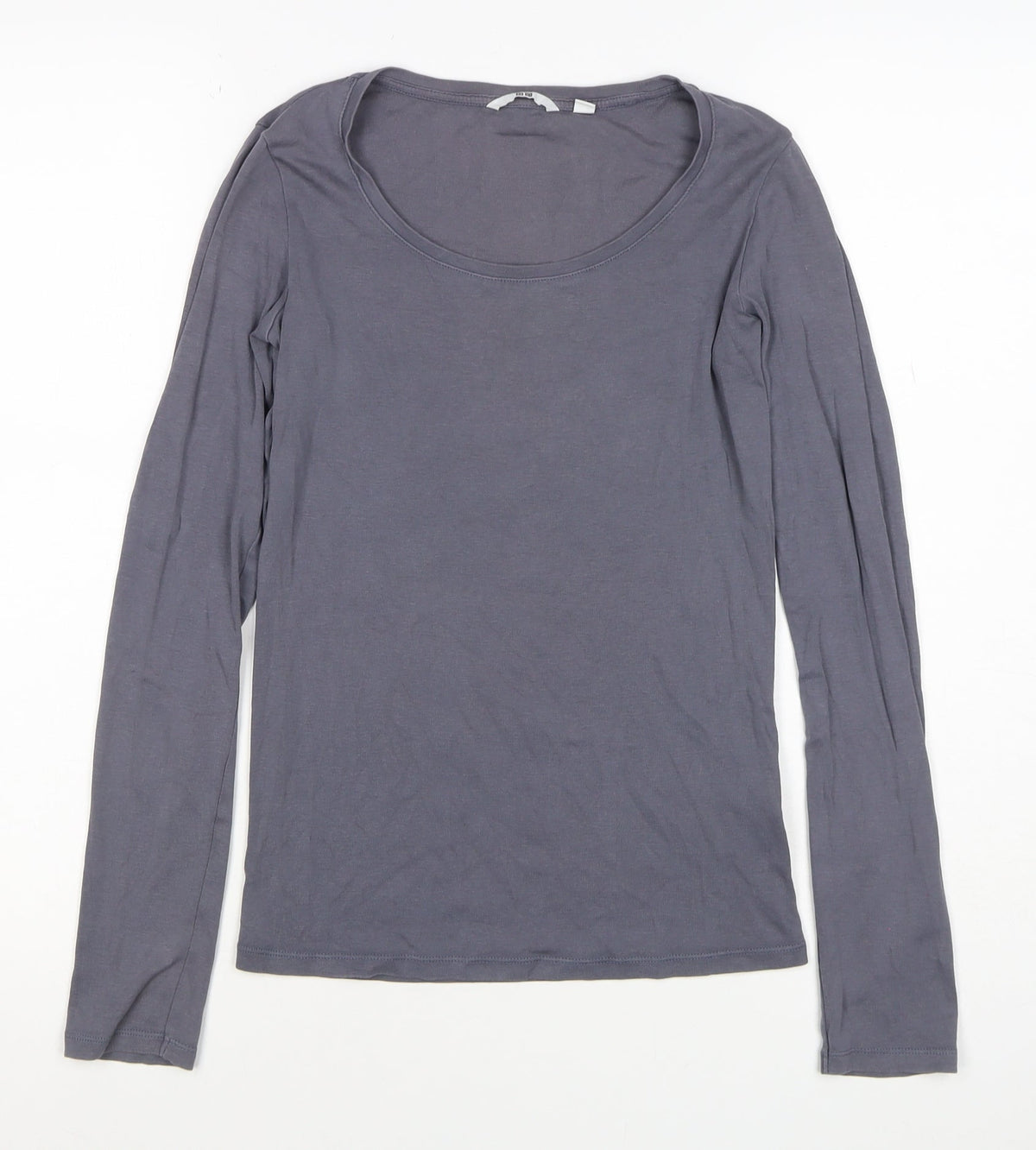 Uniqlo Women Grey XS Basic Stretch Scoop Neck Long Sleeve T-Shirt
