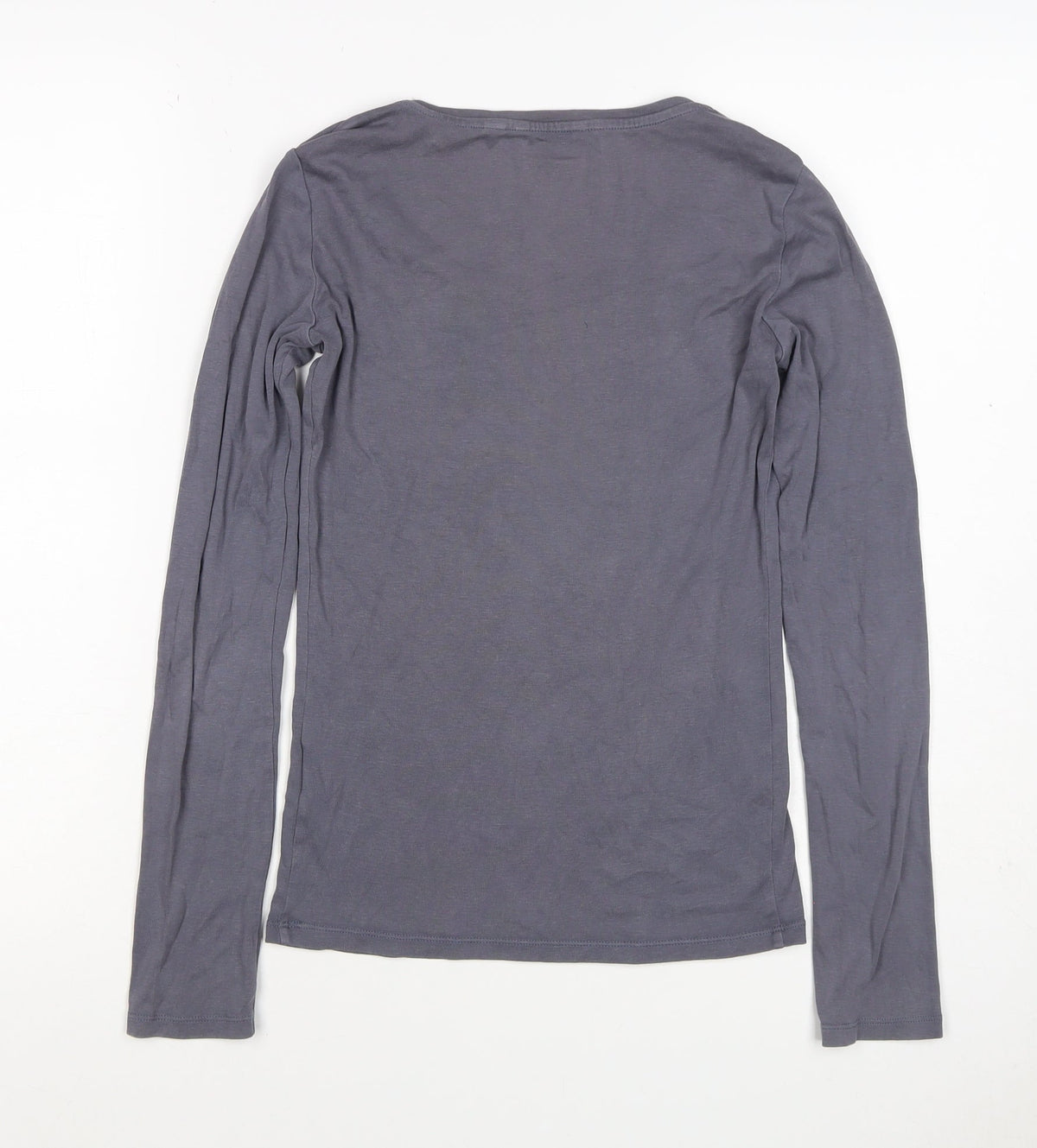 Uniqlo Women Grey XS Basic Stretch Scoop Neck Long Sleeve T-Shirt