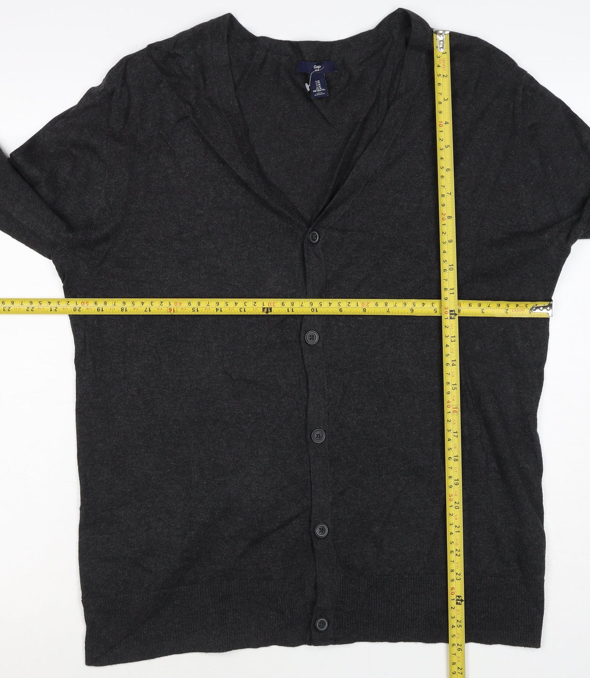 Gap Women’s Black Cotton V-Neck Button Cardigan Size M