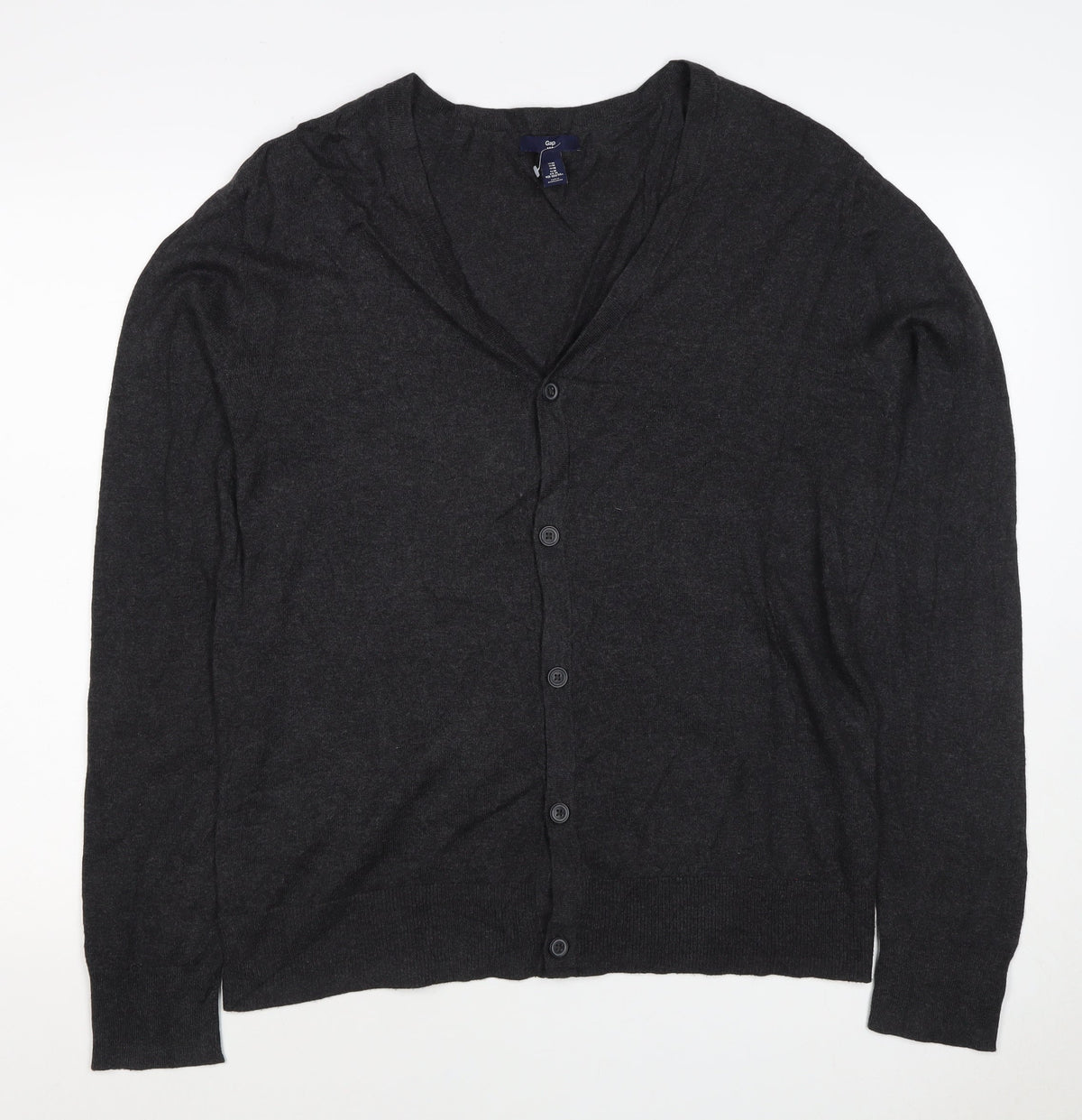 Gap Women’s Black Cotton V-Neck Button Cardigan Size M