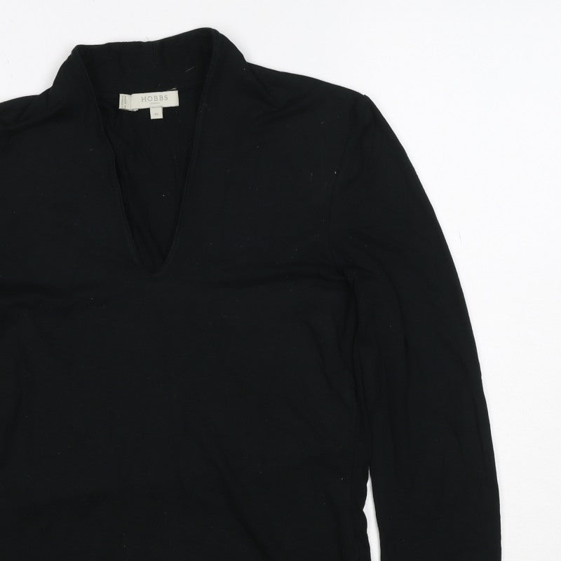 Hobbs Women’s Black XS V-Neck Long Sleeve Jersey Basic Top