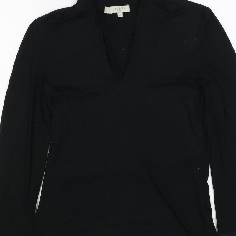 Hobbs Women’s Black XS V-Neck Long Sleeve Jersey Basic Top