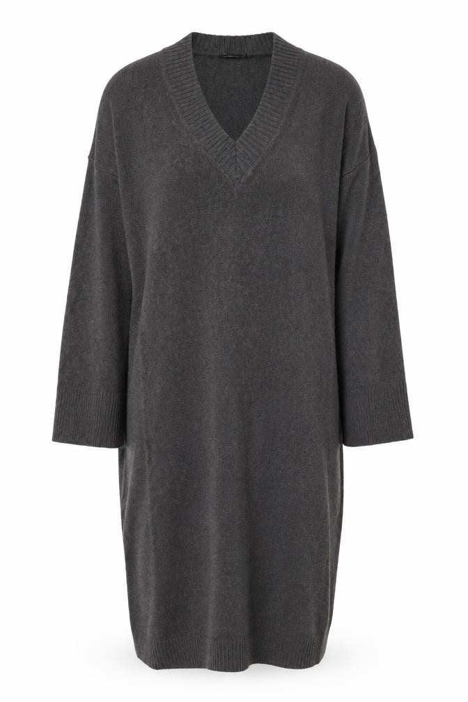 ASOS DESIGN Women Grey Knit V-Neck Jumper Dress Size 12-14