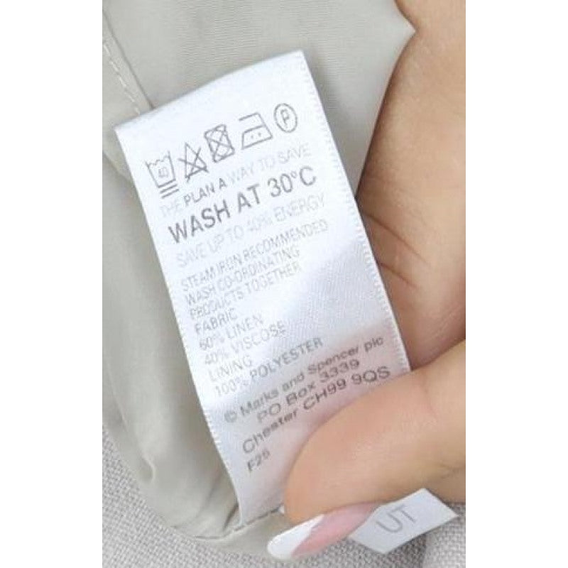 Marks & Spencer Women Beige Linen Blend Midi Sheath Dress UK 10