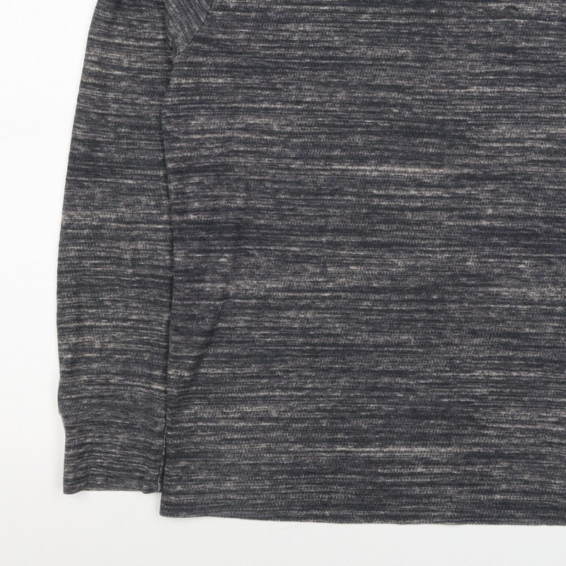 Hollister Men’s Grey Marl Logo Crew Neck Pullover Sweatshirt M