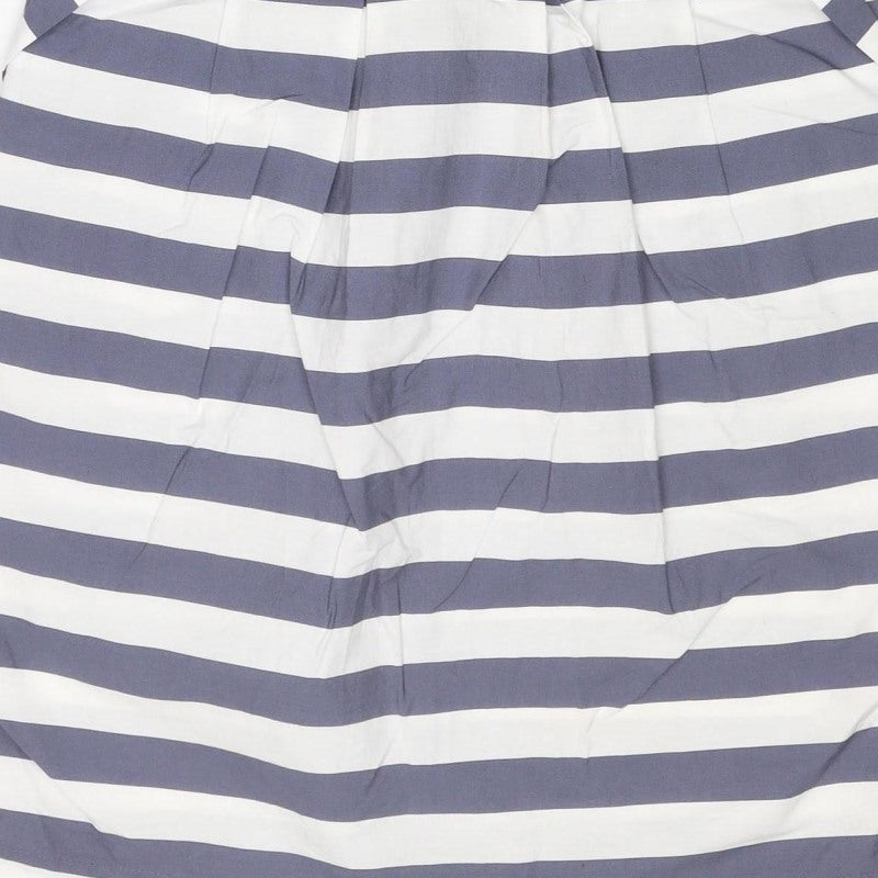 Dorothy Perkins Women Blue White Stripe Shift Dress UK 10 V-Neck