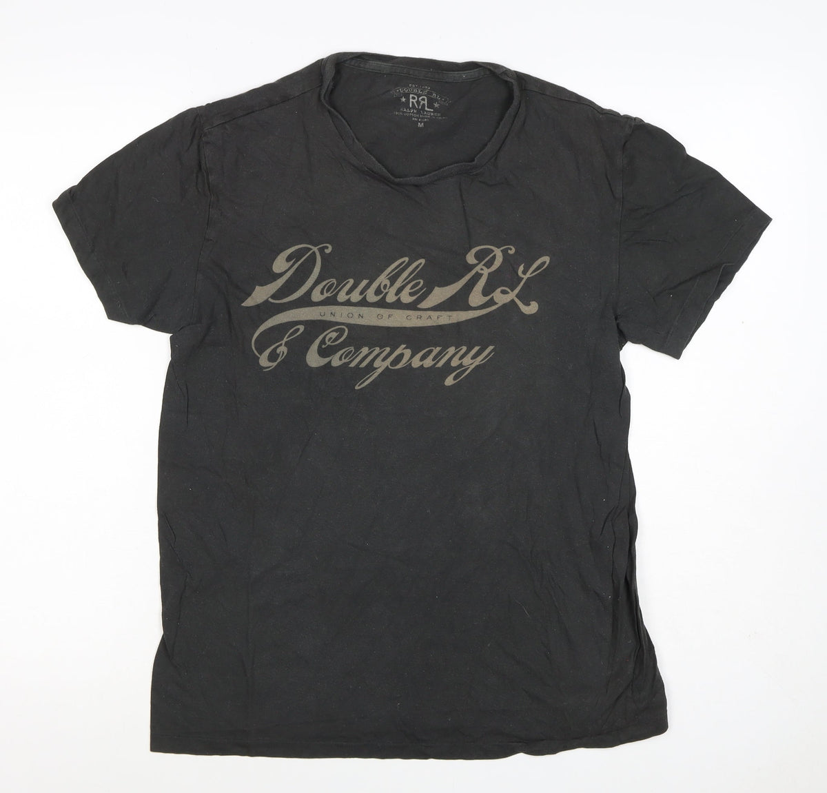 Double RL Ralph Lauren Men's Black M Logo Graphic Print T-Shirt