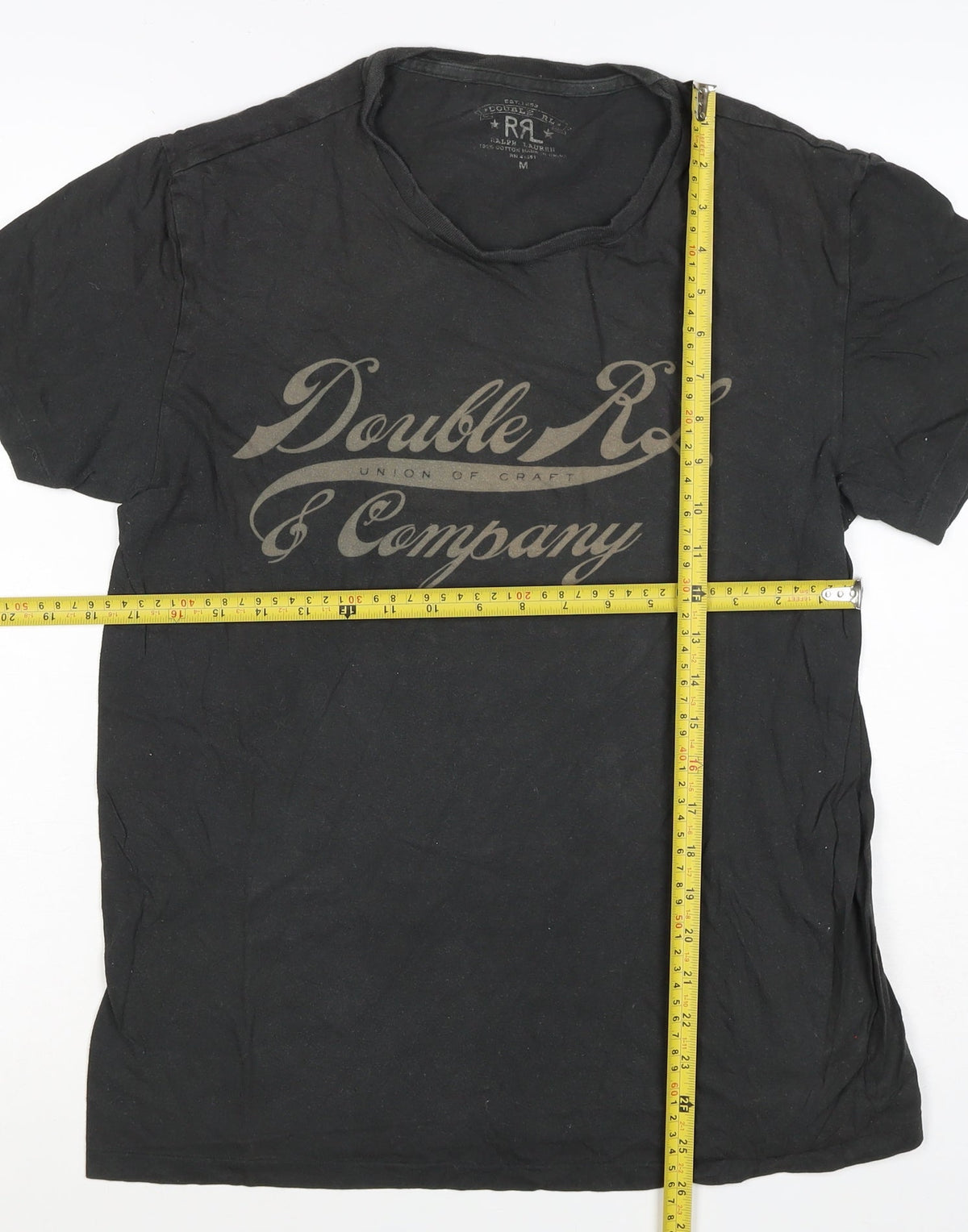 Double RL Ralph Lauren Men's Black M Logo Graphic Print T-Shirt