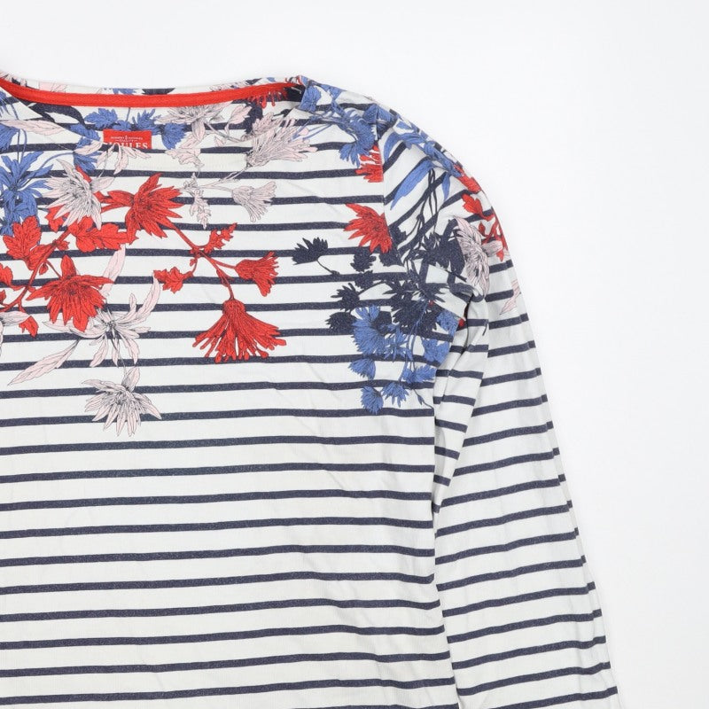 Joules Women’s Multicoloured UK 10 Floral Stripe Long Sleeve T-Shirt