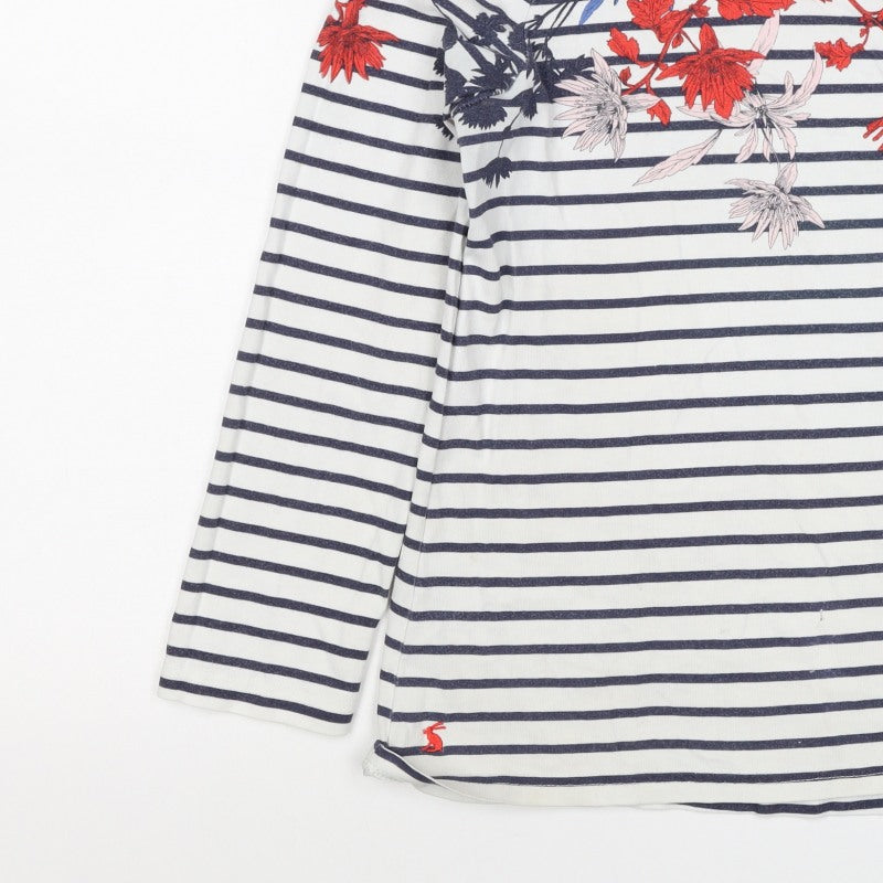 Joules Women’s Multicoloured UK 10 Floral Stripe Long Sleeve T-Shirt