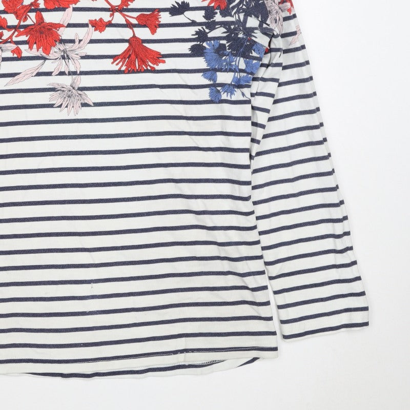 Joules Women’s Multicoloured UK 10 Floral Stripe Long Sleeve T-Shirt