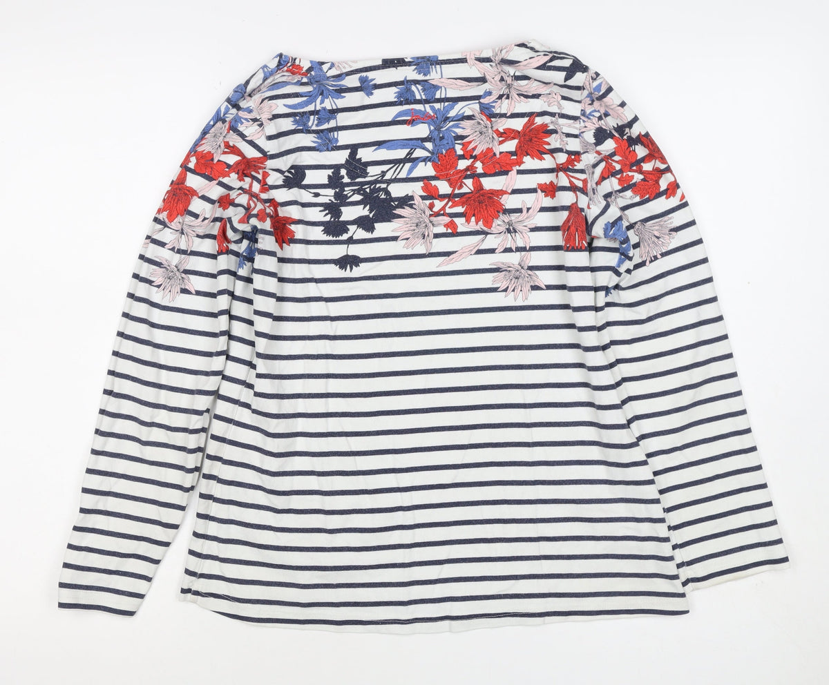 Joules Women’s Multicoloured UK 10 Floral Stripe Long Sleeve T-Shirt