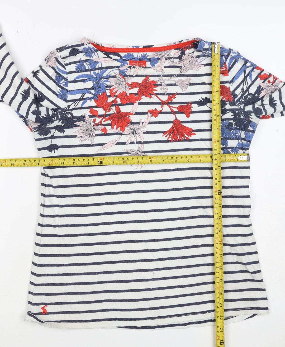 Joules Women’s Multicoloured UK 10 Floral Stripe Long Sleeve T-Shirt