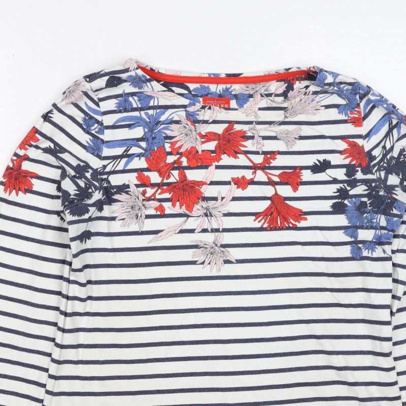 Joules Women’s Multicoloured UK 10 Floral Stripe Long Sleeve T-Shirt