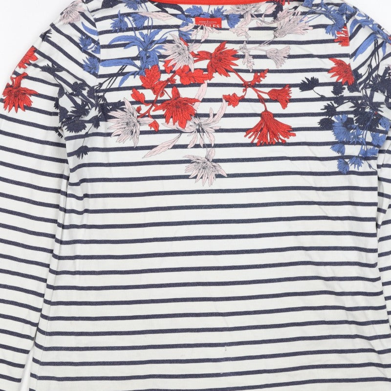 Joules Women’s Multicoloured UK 10 Floral Stripe Long Sleeve T-Shirt