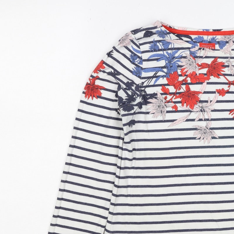 Joules Women’s Multicoloured UK 10 Floral Stripe Long Sleeve T-Shirt