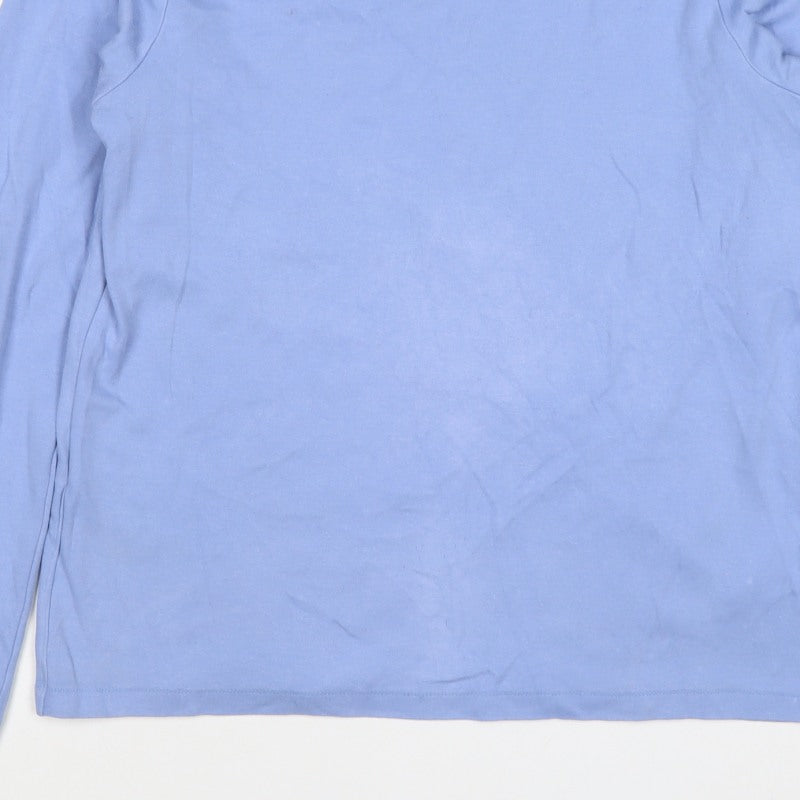 Uniqlo Women Blue M Basic Crew Neck Long Sleeve Cotton T-Shirt