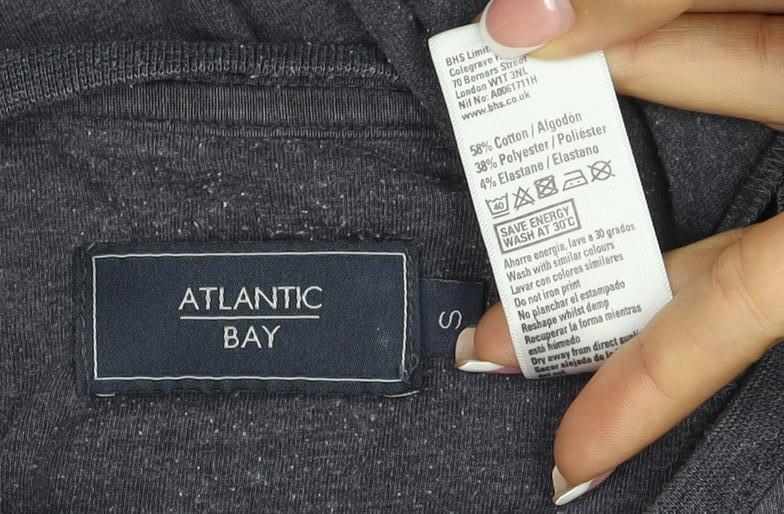 Atlantic Bay Men’s Grey Size S Long Sleeve Crew Neck Jersey T-Shirt