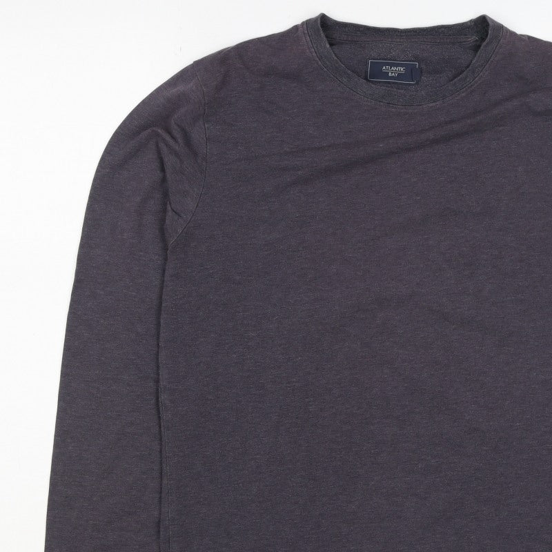Atlantic Bay Men’s Grey Size S Long Sleeve Crew Neck Jersey T-Shirt