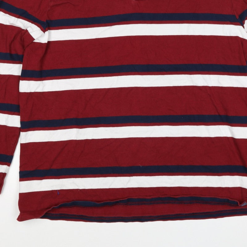 Blue Harbour Mens Multicoloured Stripe Long Sleeve Polo Shirt XL Cotton