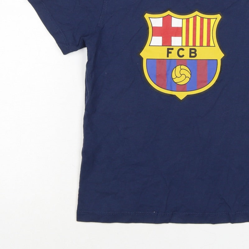 Additional view of FC Barcelona boys’ blue 6 years logo football graphic t-shirt