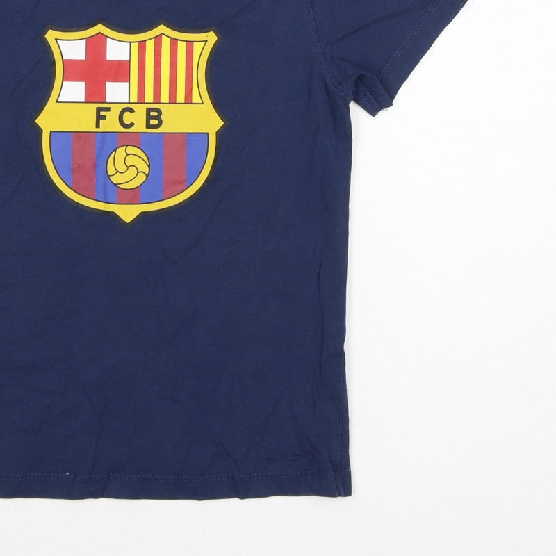 Additional view of FC Barcelona boys’ blue 6 years logo football graphic t-shirt