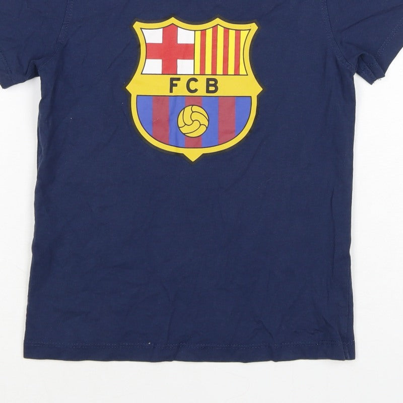 Additional view of FC Barcelona boys’ blue 6 years logo football graphic t-shirt