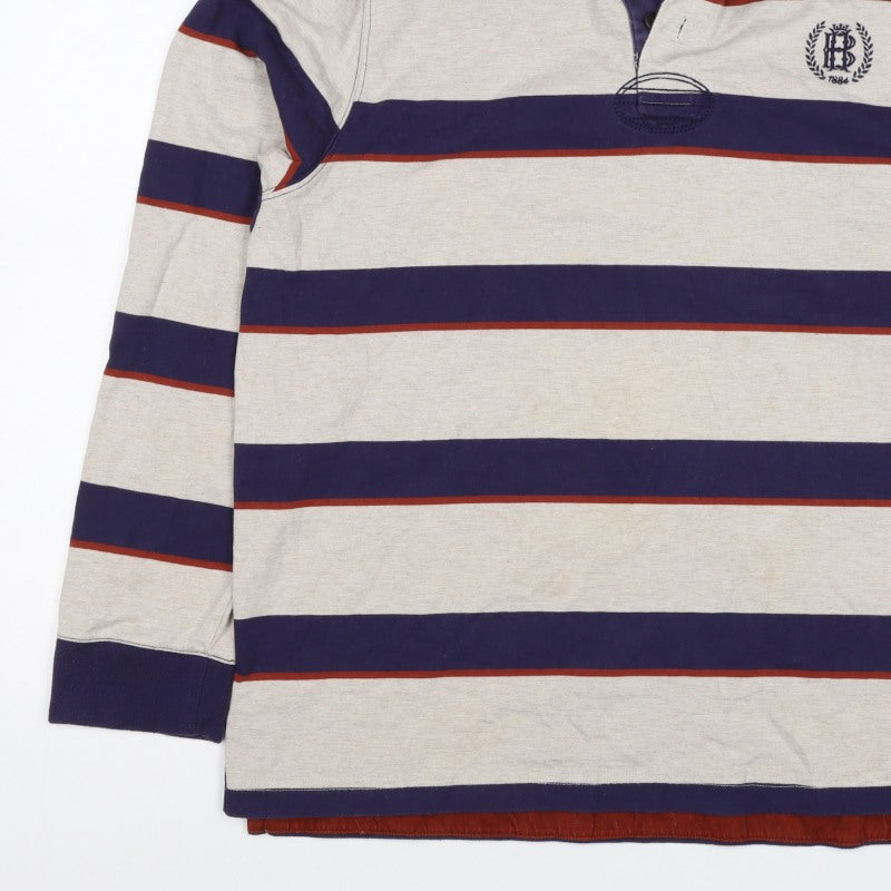 Marks and Spencer Blue Harbour Men’s Multicoloured XL Striped Rugby Polo