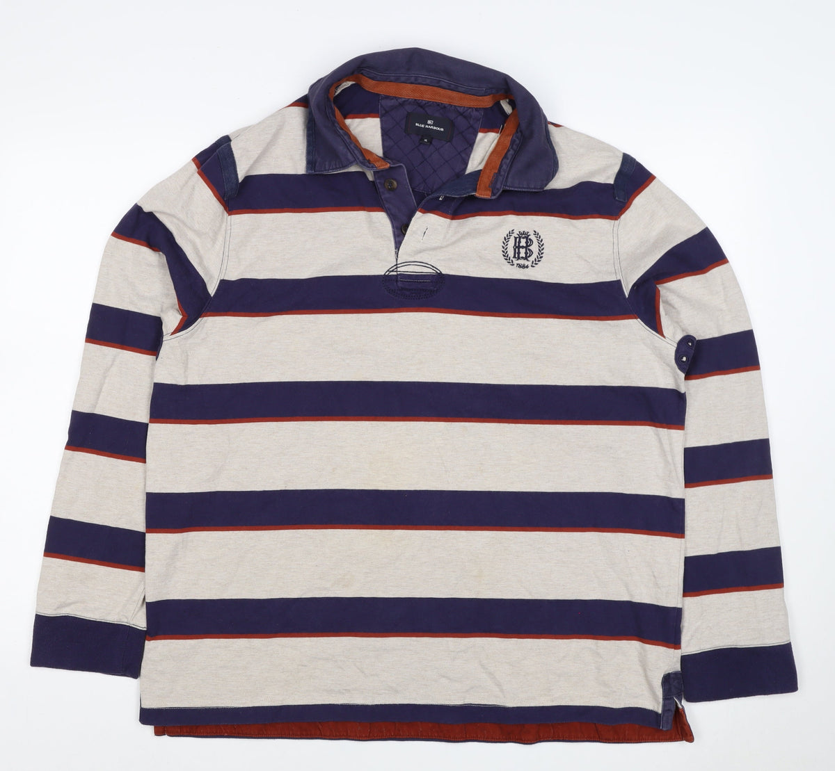 Marks and Spencer Blue Harbour Men’s Multicoloured XL Striped Rugby Polo