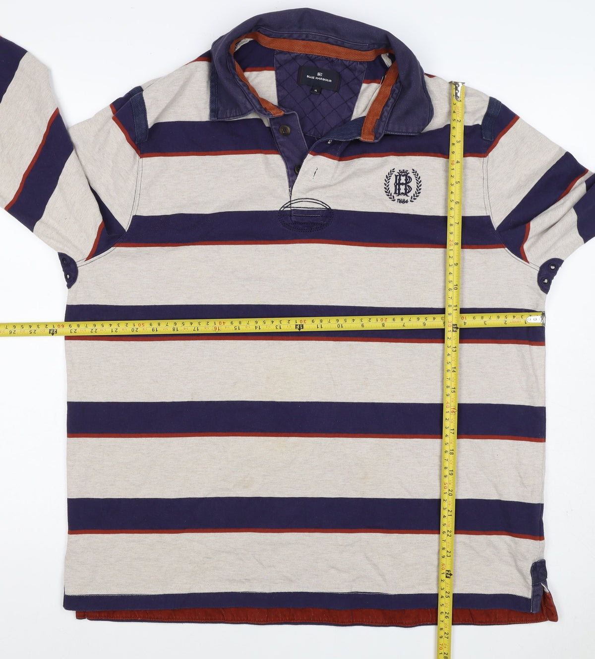 Marks and Spencer Blue Harbour Men’s Multicoloured XL Striped Rugby Polo
