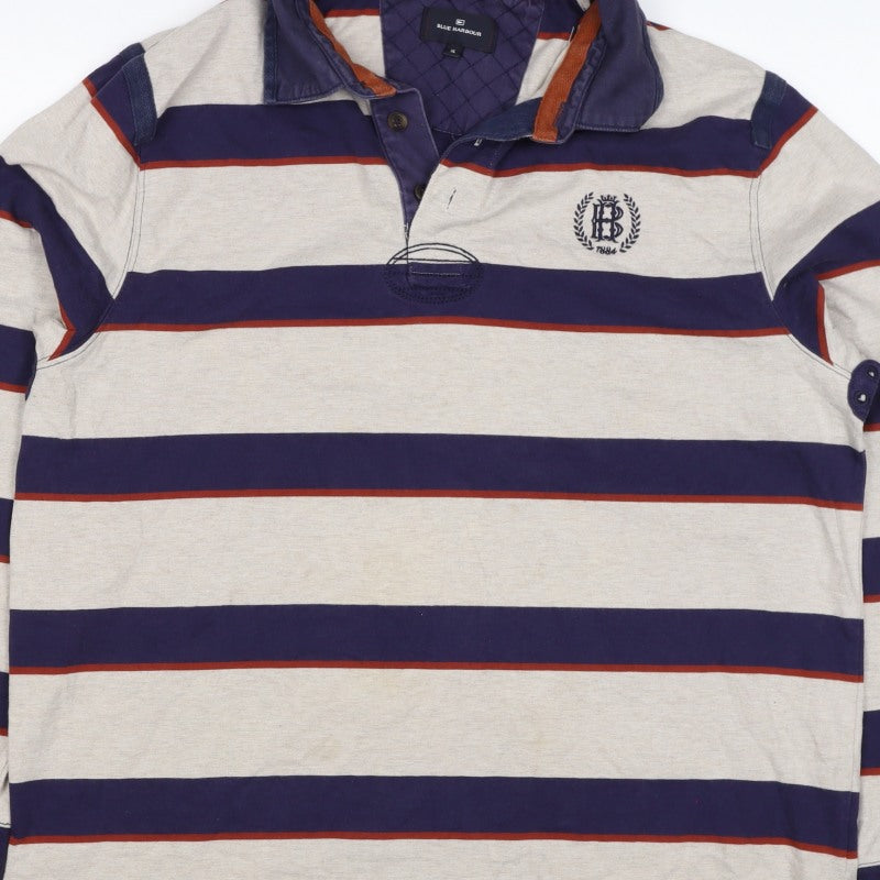Marks and Spencer Blue Harbour Men’s Multicoloured XL Striped Rugby Polo