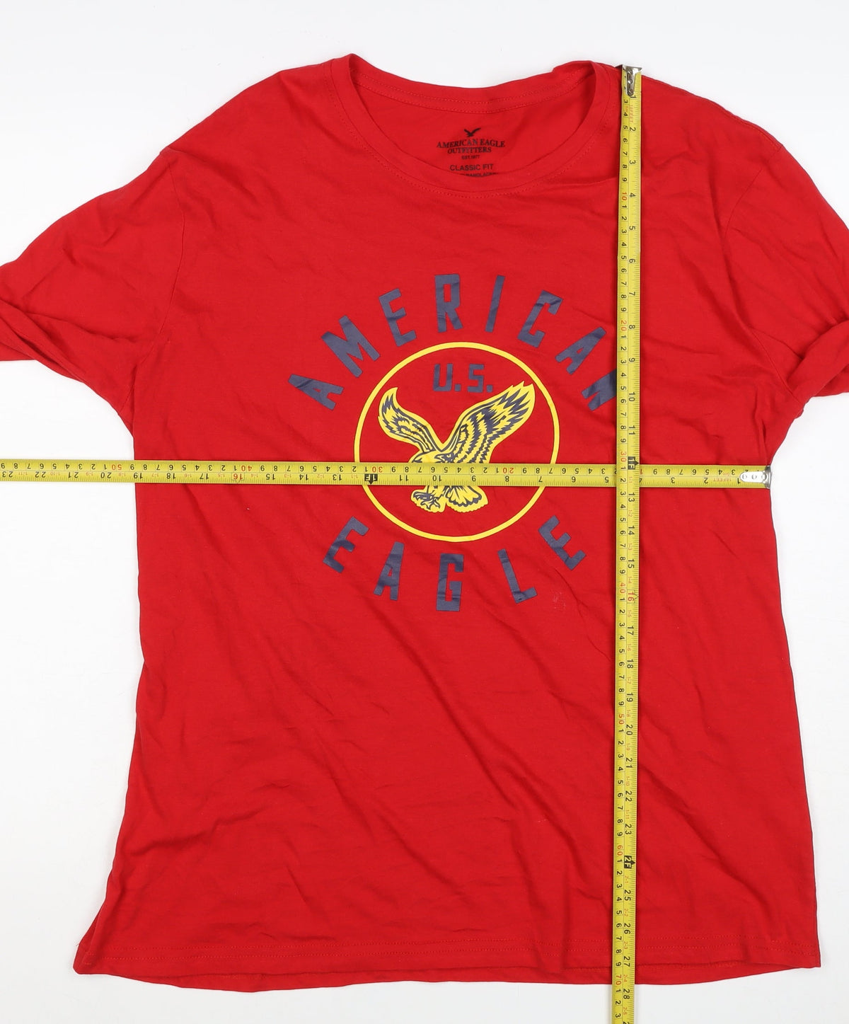 American Eagle Men’s Red XL Long Sleeve USA Eagle Graphic T-Shirt