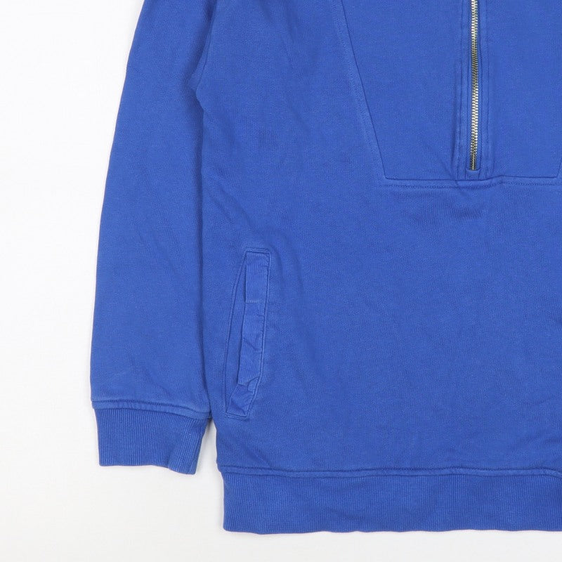 Joules Women Blue UK 10 Half Zip Cotton Sweatshirt Pockets Logo