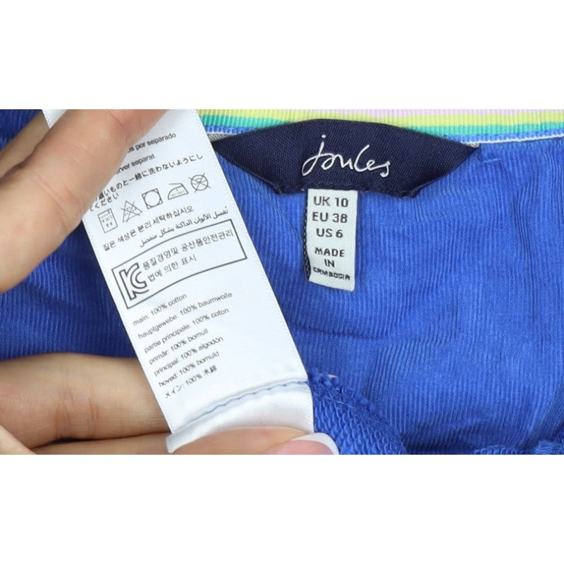 Joules Women Blue UK 10 Half Zip Cotton Sweatshirt Pockets Logo