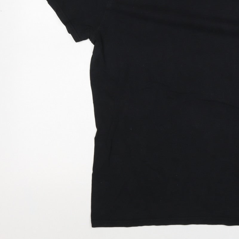 Tommy Jeans Men’s Black XL Regular Fit Logo Crew Neck T-Shirt