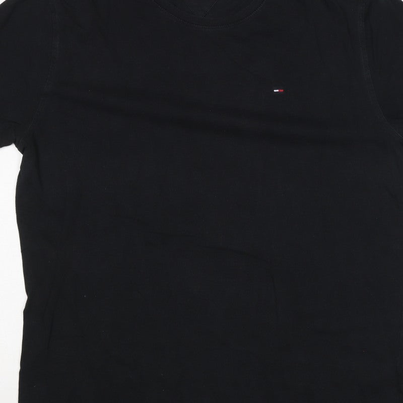 Tommy Jeans Men’s Black XL Regular Fit Logo Crew Neck T-Shirt