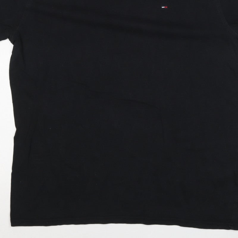 Tommy Jeans Men’s Black XL Regular Fit Logo Crew Neck T-Shirt