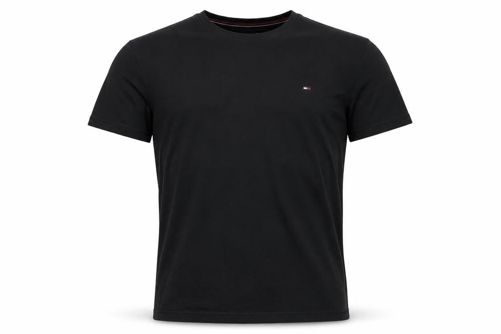 Tommy Jeans Men’s Black XL Regular Fit Logo Crew Neck T-Shirt
