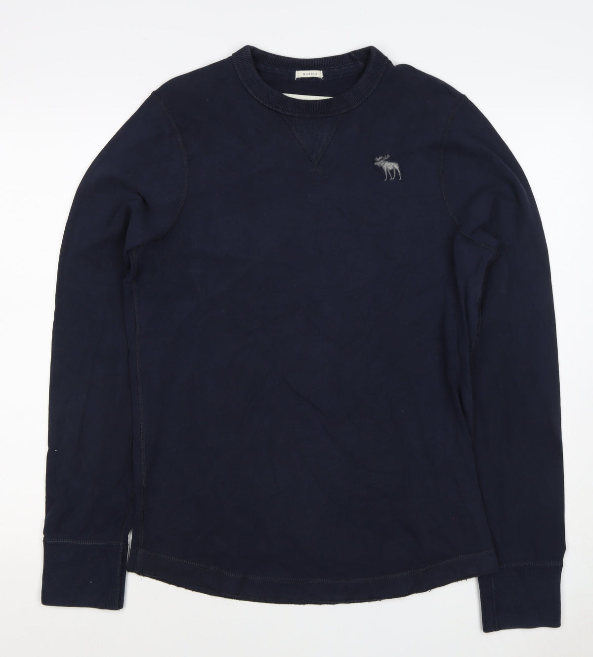 Abercrombie & Fitch Men’s Blue M Muscle Fit Embroidered Moose Sweatshirt