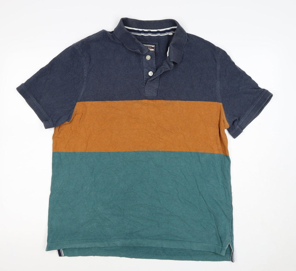 FatFace Mens Multicoloured Colourblock Cotton Polo Shirt XL