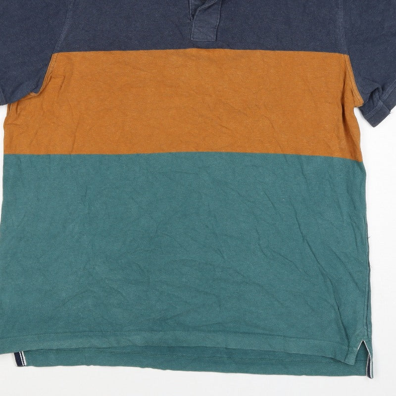 FatFace Mens Multicoloured Colourblock Cotton Polo Shirt XL