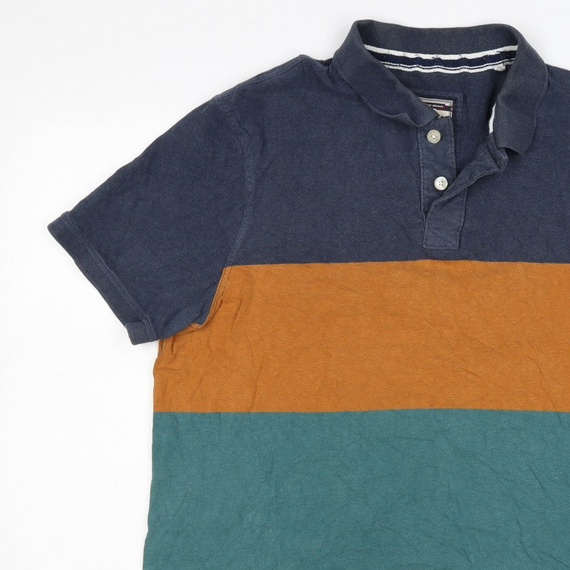FatFace Mens Multicoloured Colourblock Cotton Polo Shirt XL